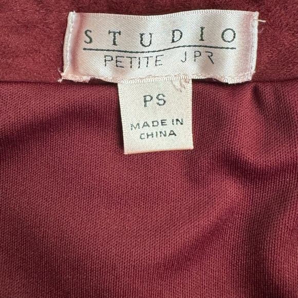 STUDI BY JPR | PETITE | LONG SUEDE SKIRT | CUTOUT DESIGN | BURGUNDY | P SMALL - Picture 7 of 8